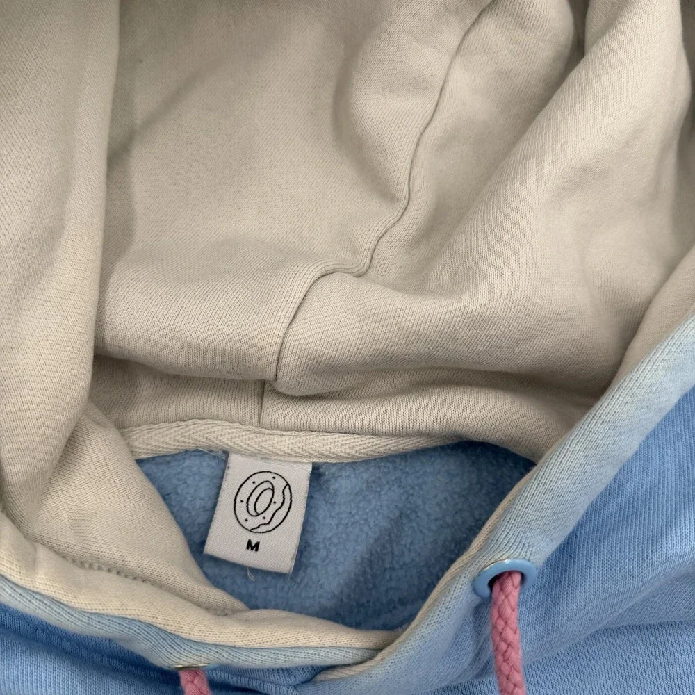 Odd Future Colorblock Hoodie Blue Cream Pink Embroidered Logo Mens Medium